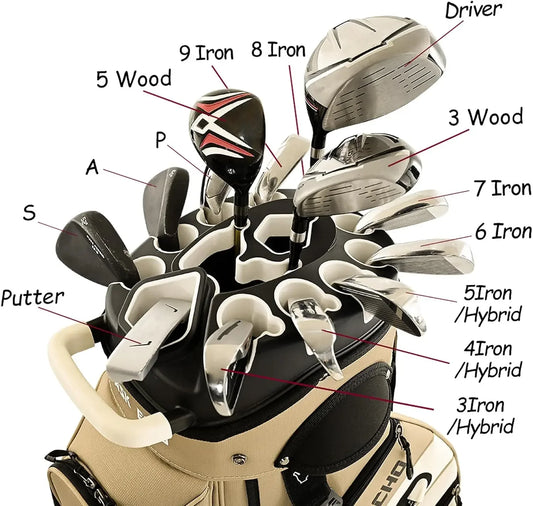 Golf Cart Bag with Organizer Divider Top
