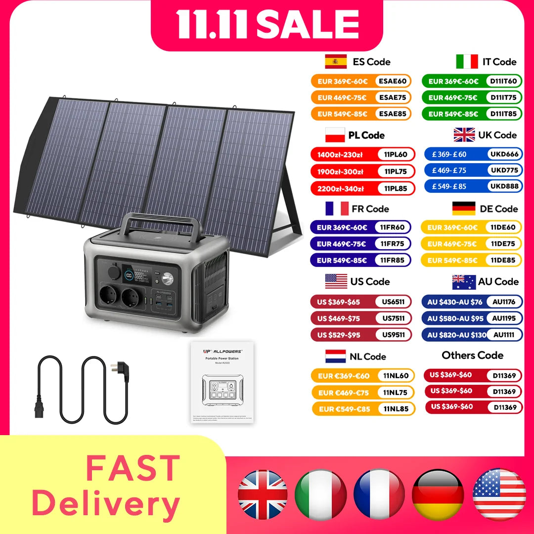 ALLPOWERS Solar Generator with Portable Power Station