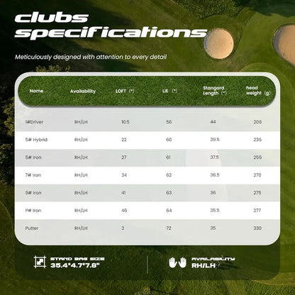 9 Pieces Golf Clubs Set for Men