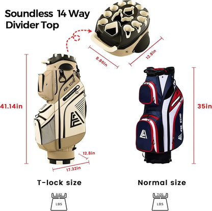 Golf Cart Bag with Organizer Divider Top