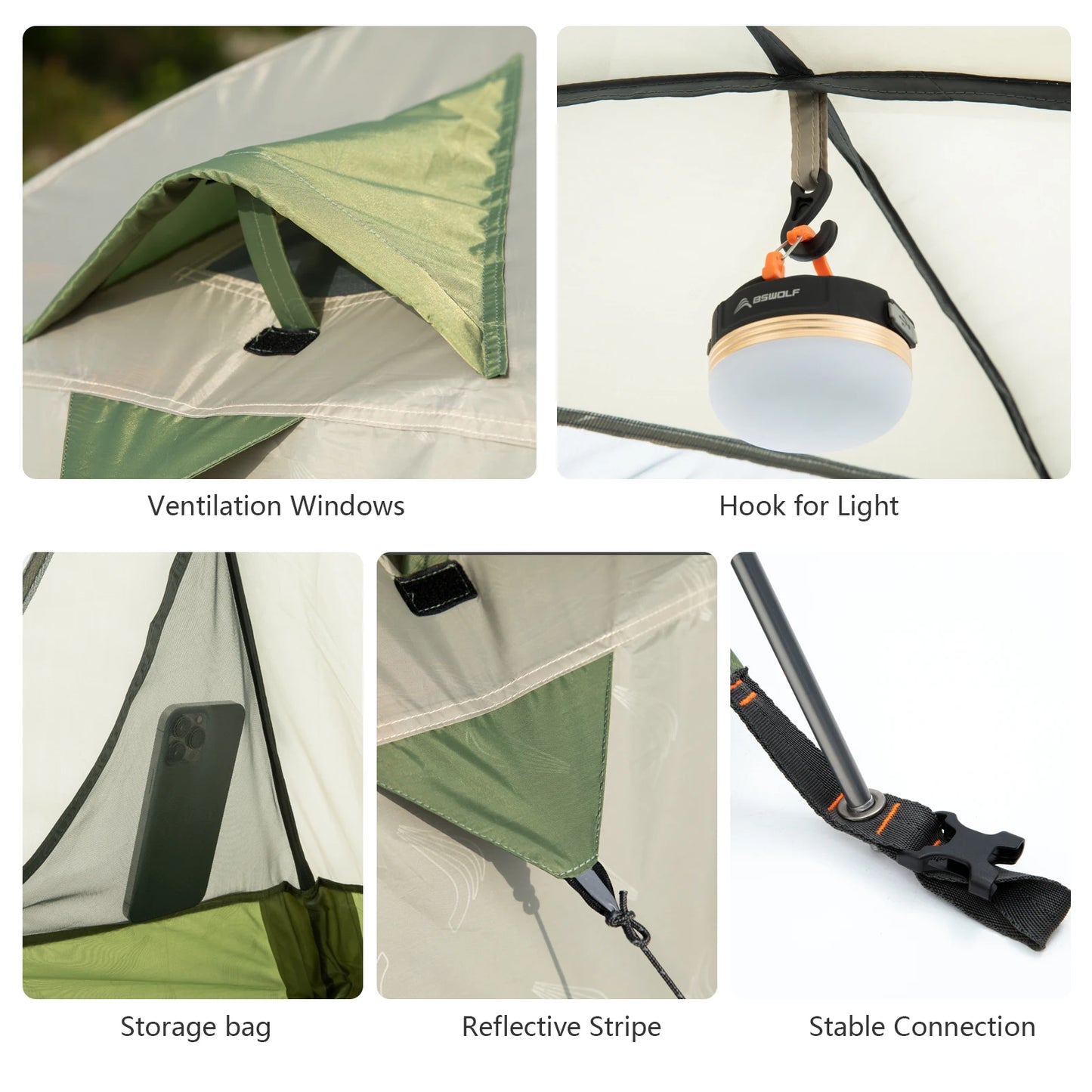 Camping Tent 2 Person Double Layer Waterproof Portable