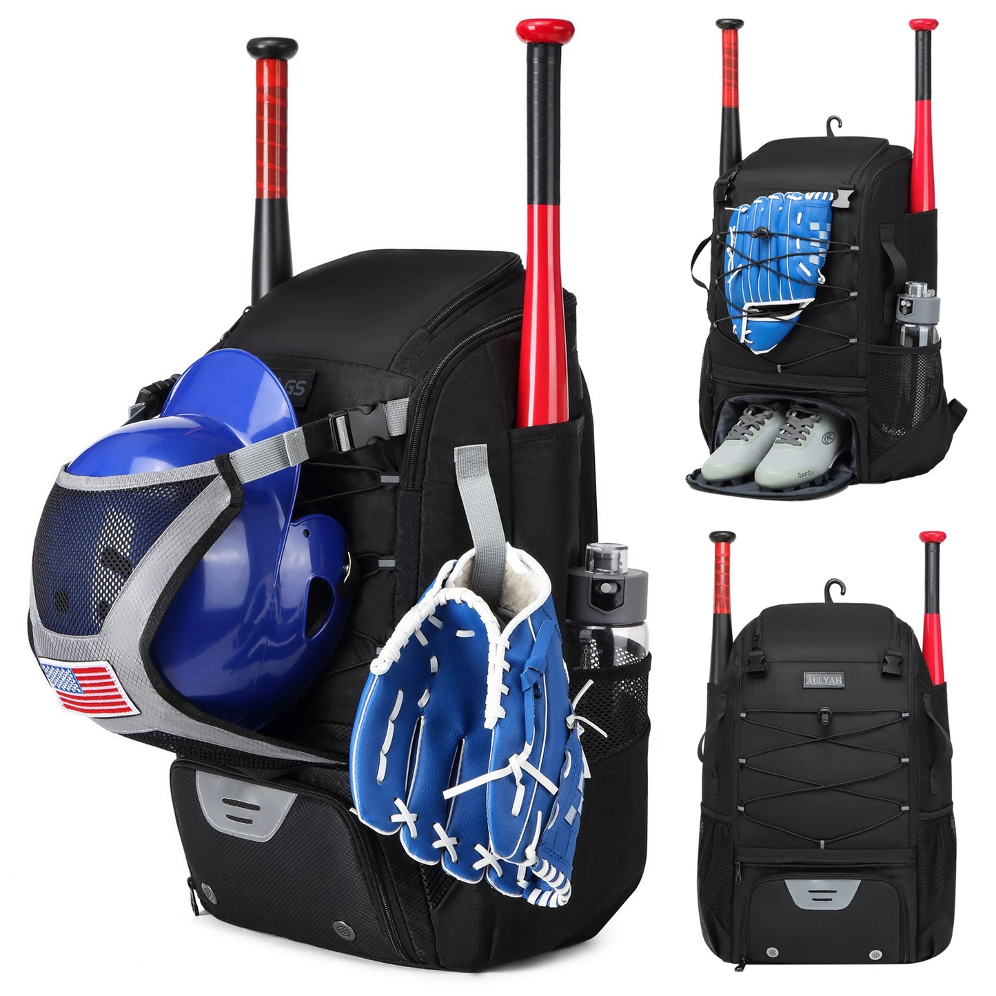 Baseball Equipment Bag Backpack with Shoe Compartment