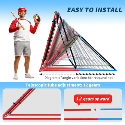 Baseball Softball Rebounder Net 9 Hole Strike Zone