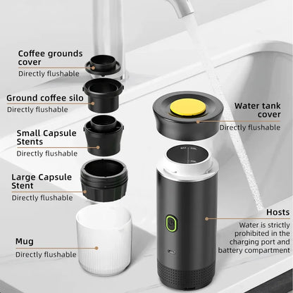 Portable Wireless Electric Espresso Coffee Machine For Travel