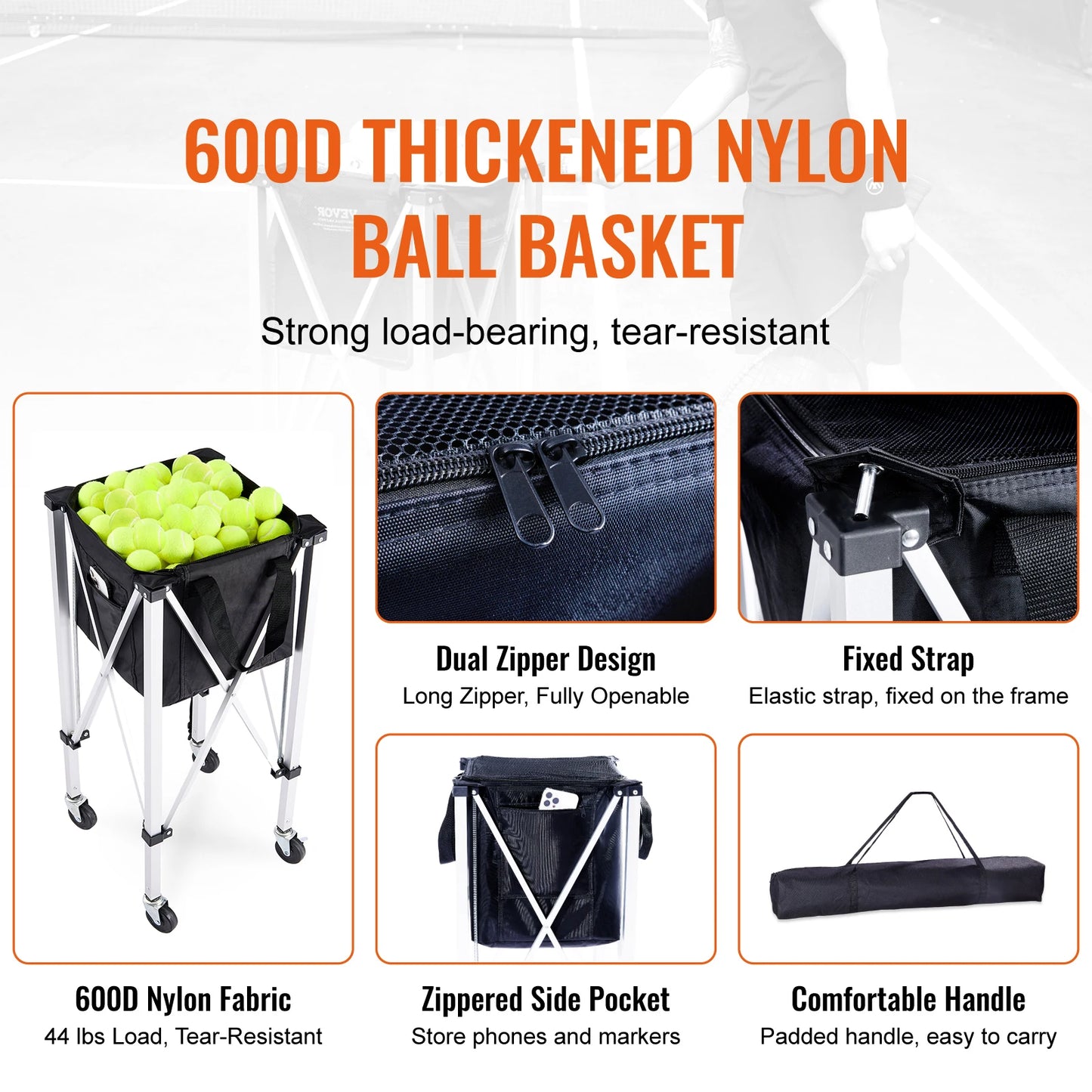Holds 150/180 Basket Hopper with Wheels