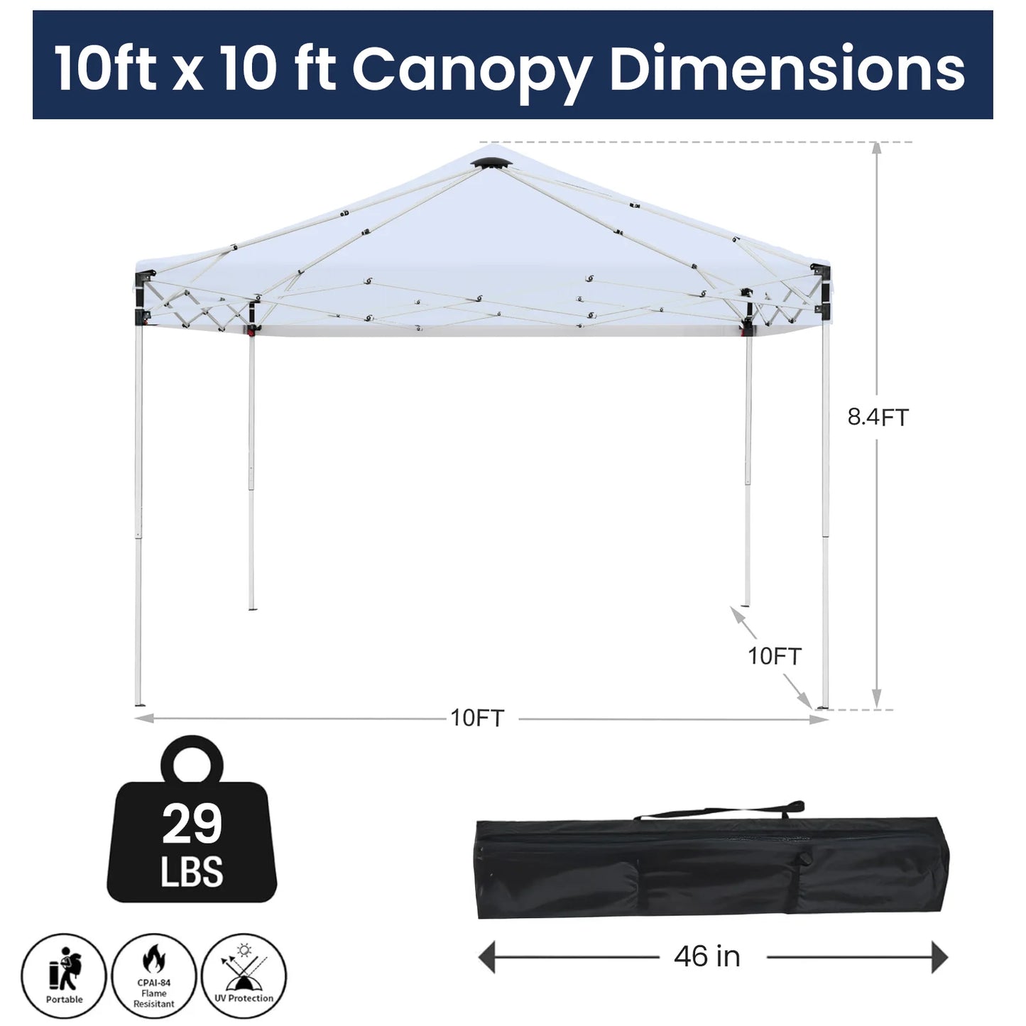 10x10 Pop Up Canopy Tent, Instant Shade Tent