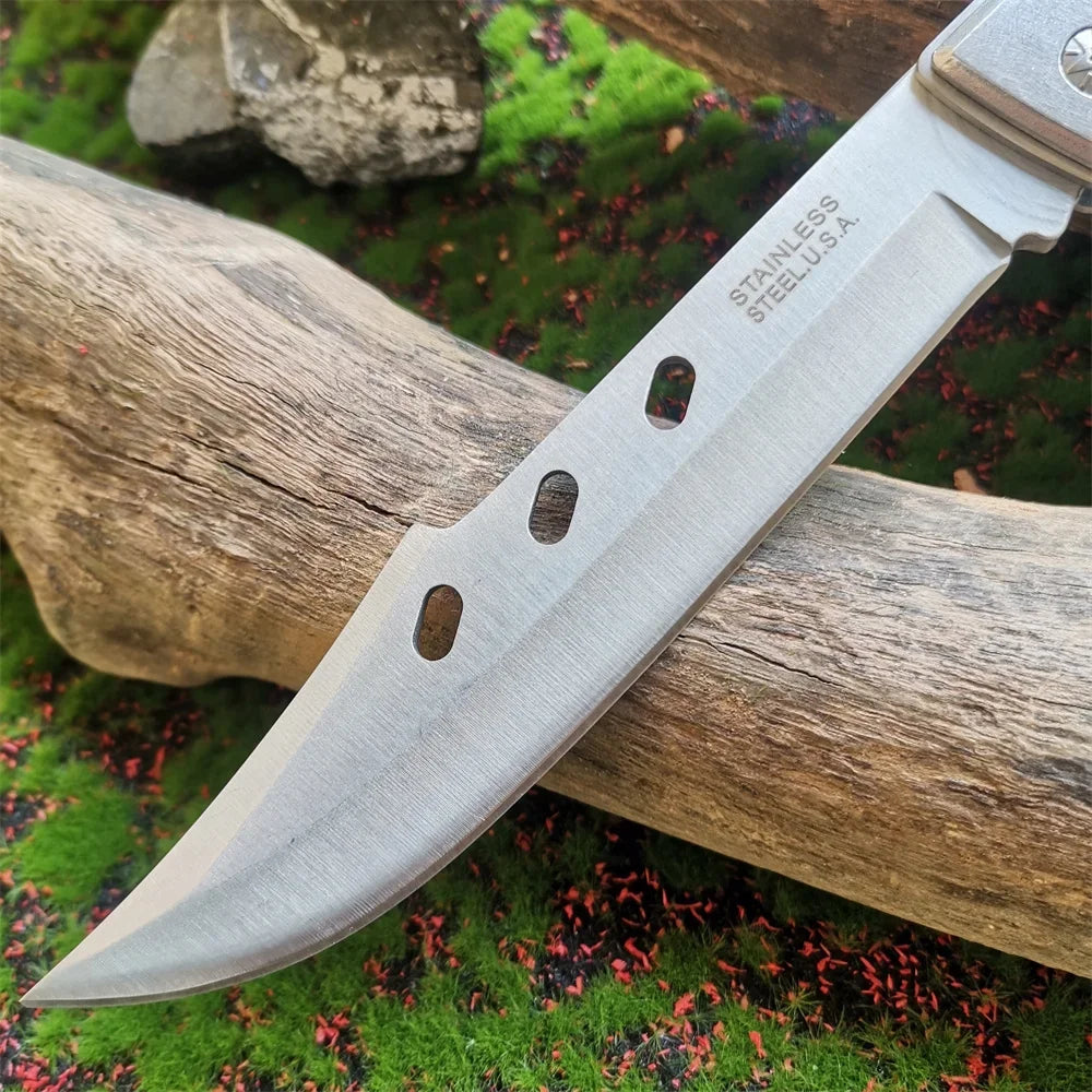 Heavy-Duty Folding Knife with Wood Handle