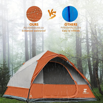 Pop Up Camping Tent - 4 Person Instant Easy Set Up