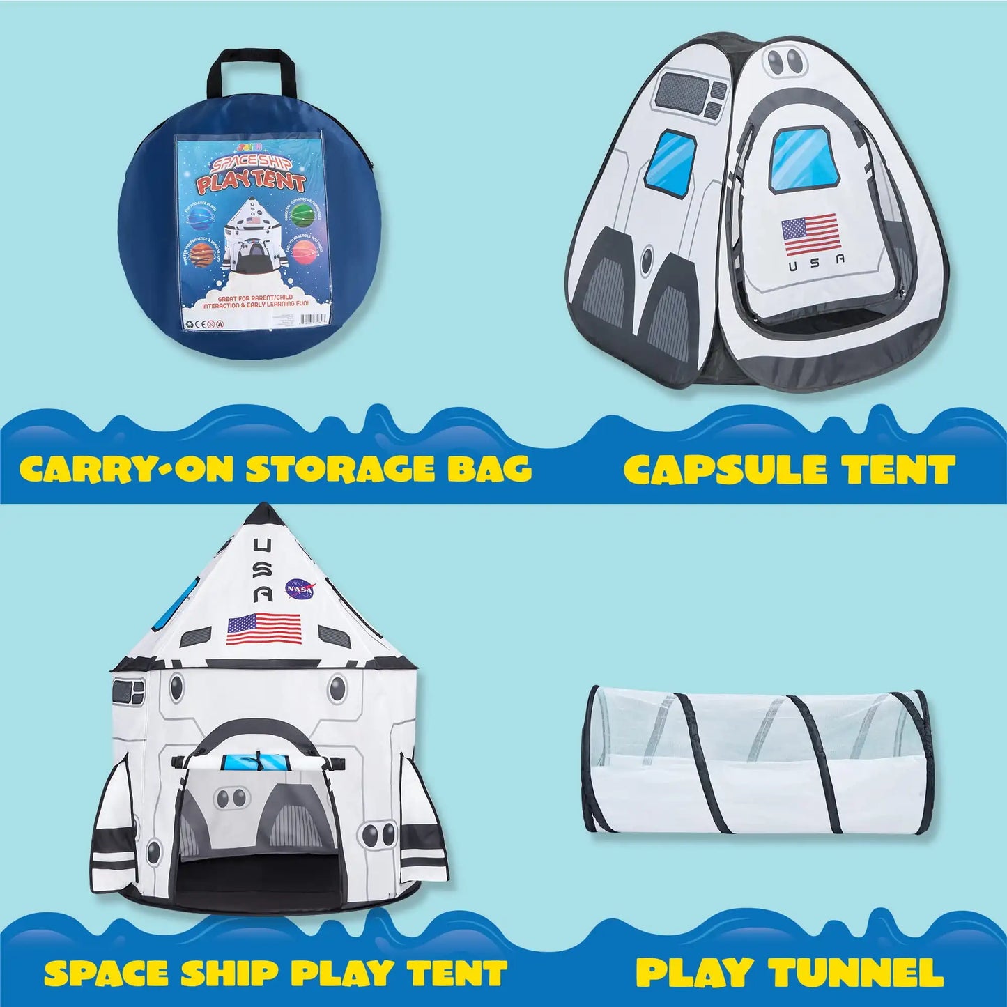 Pop up Playhouse with Tunnel 3-Piece Play Tent