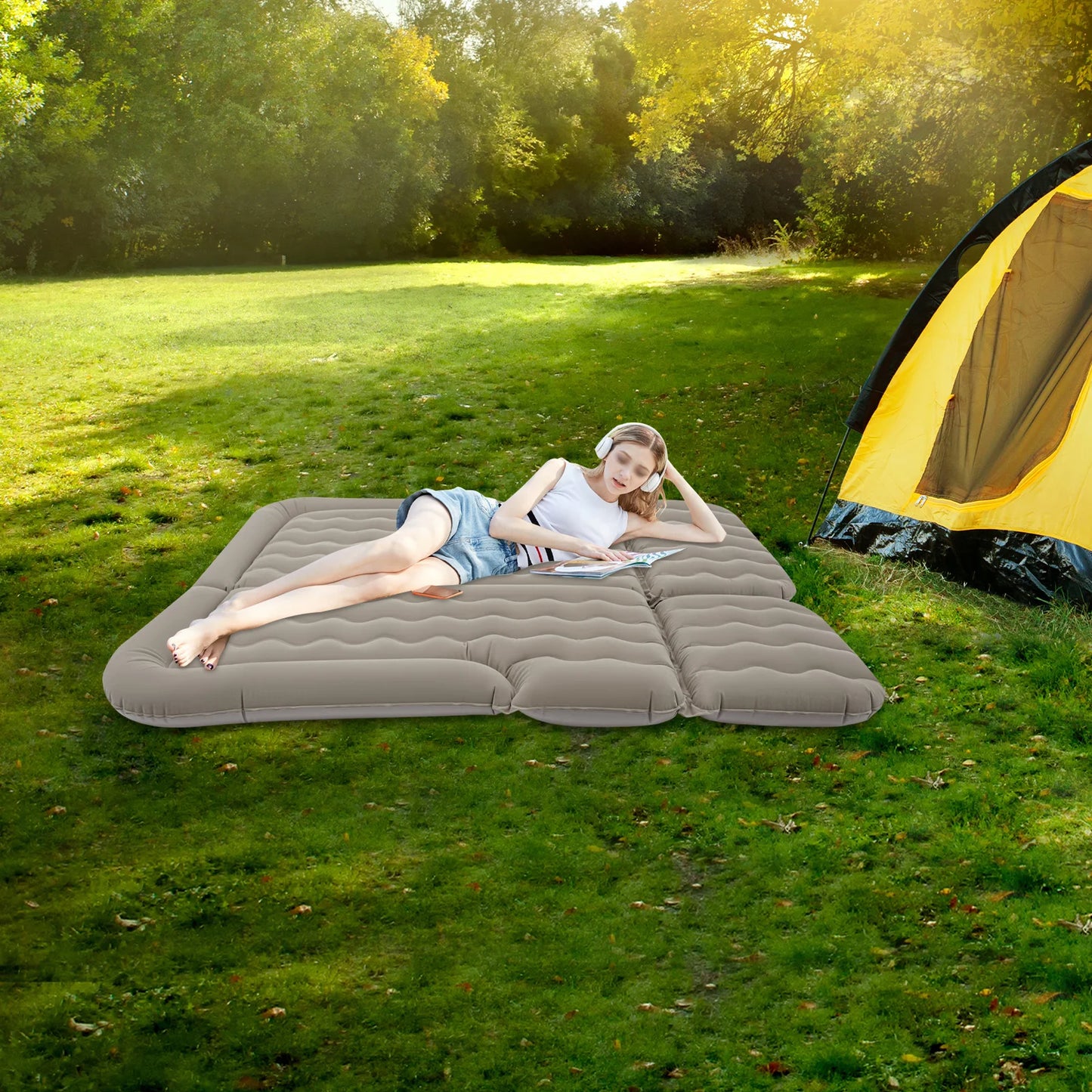 Inflatable SUV Air Mattress Complete Camping  Kit