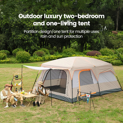 Large Family Tent 8-12 Person 2 Room Windproof