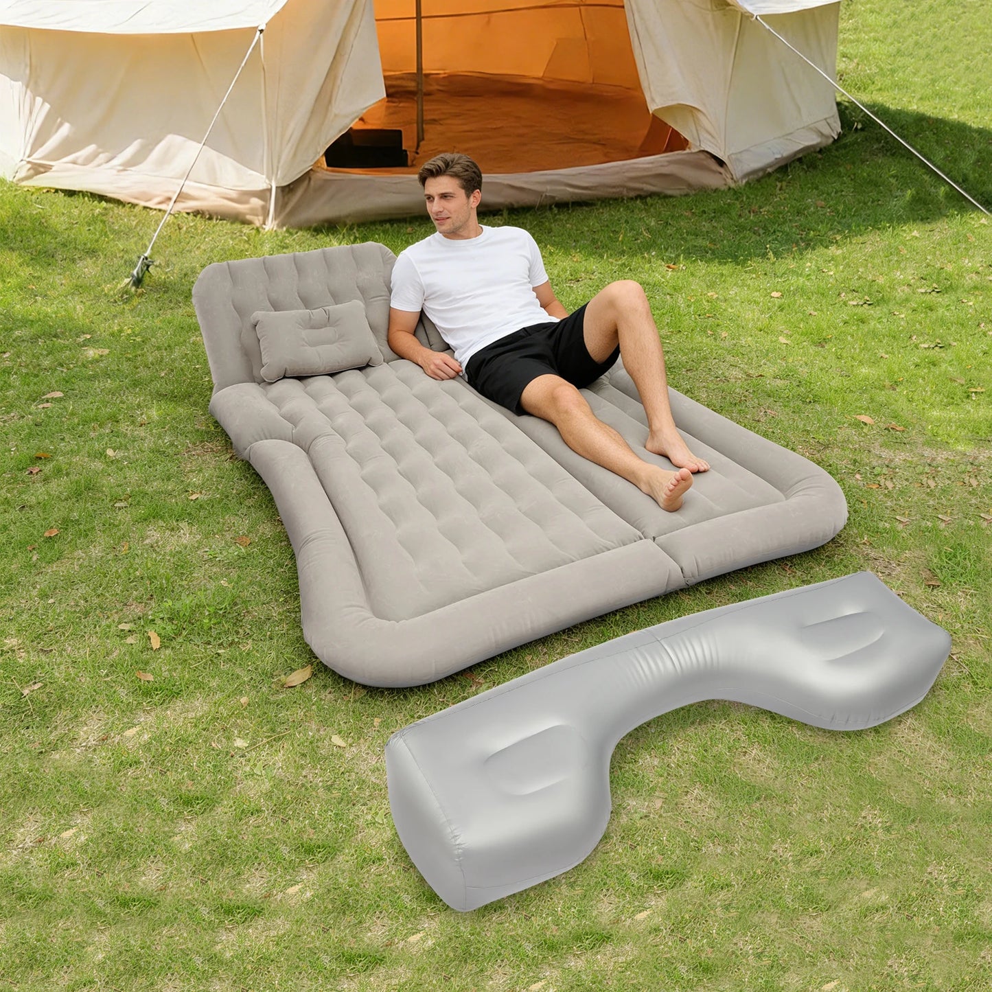 Inflatable SUV Air Mattress Complete Camping  Kit