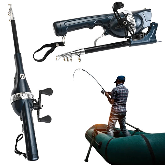 Portable Folding Telescopic Fly-Fishing Poles with Reel