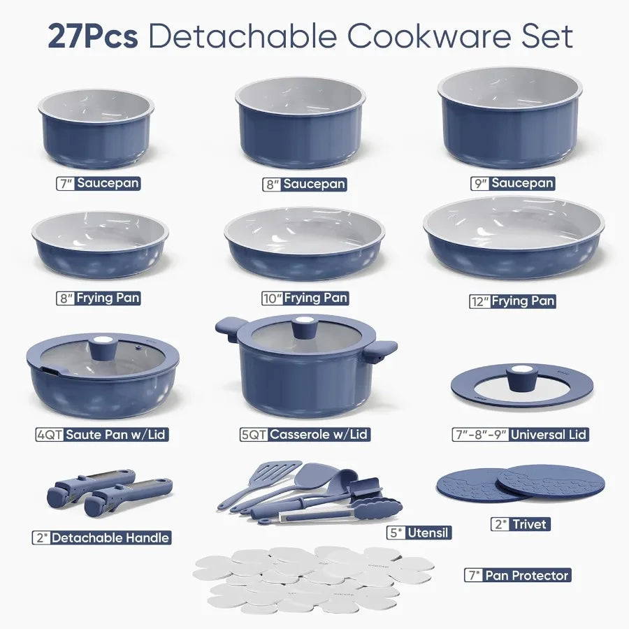 Non-Toxic Cookware with Detachable Handles