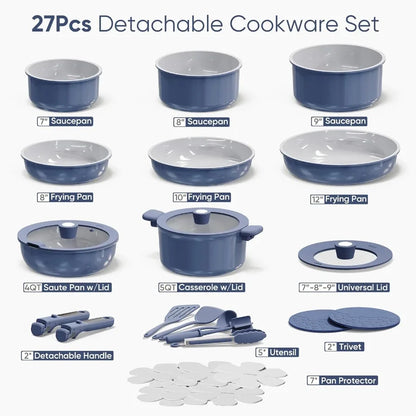 Non-Toxic Cookware with Detachable Handles