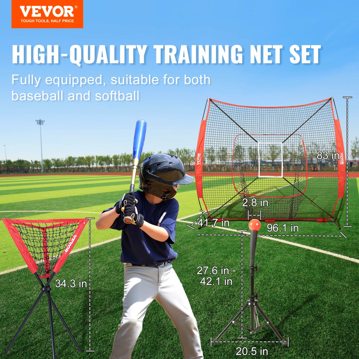 7ft x 7ft Portable Baseball Softball Practice Training Net