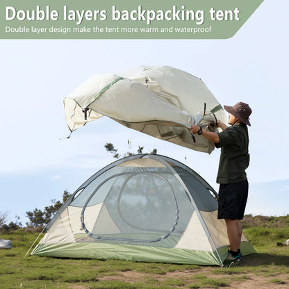 Camping Tent 2 Person Double Layer Waterproof Portable