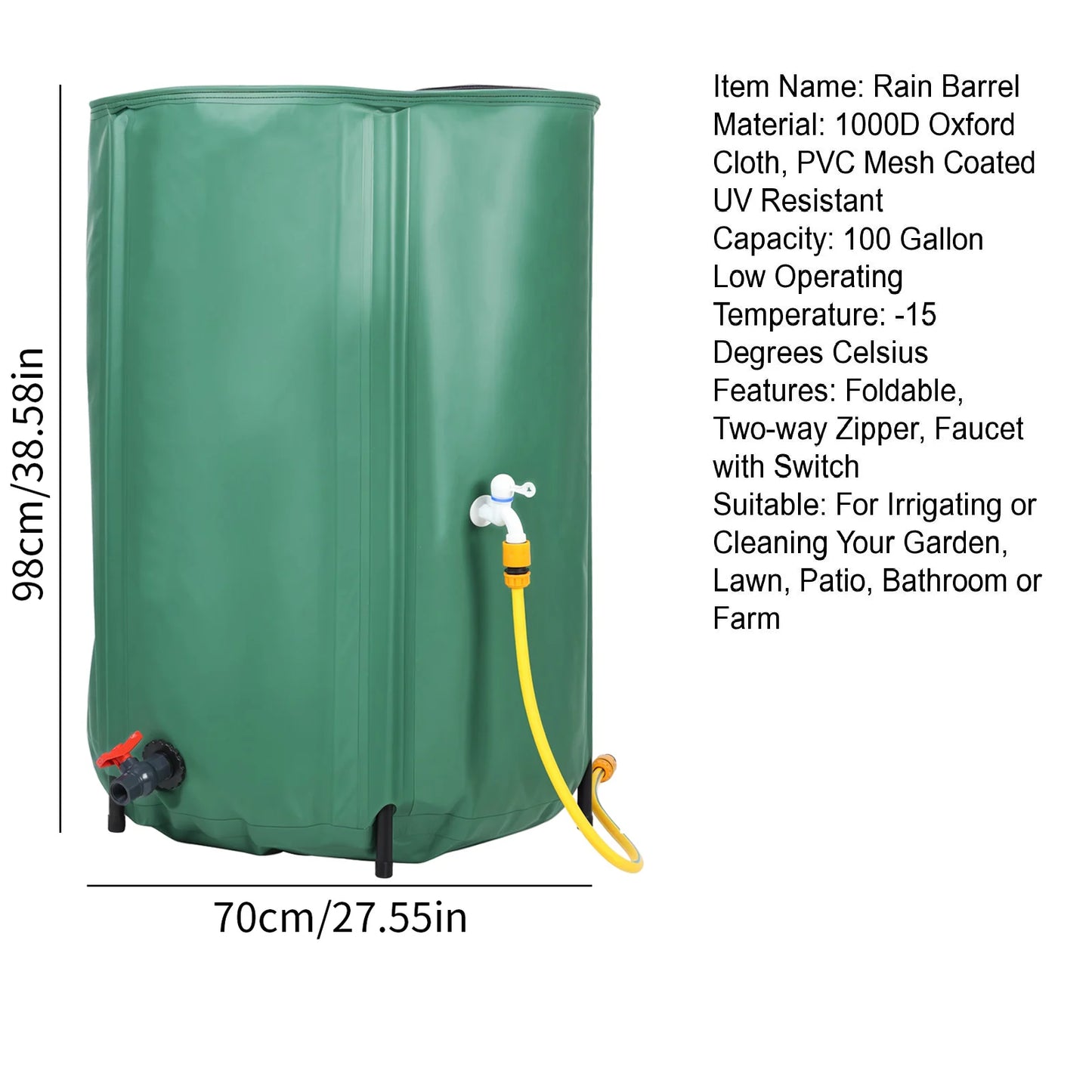 Large Capacity Water Storage Bladder 1000L Foldable