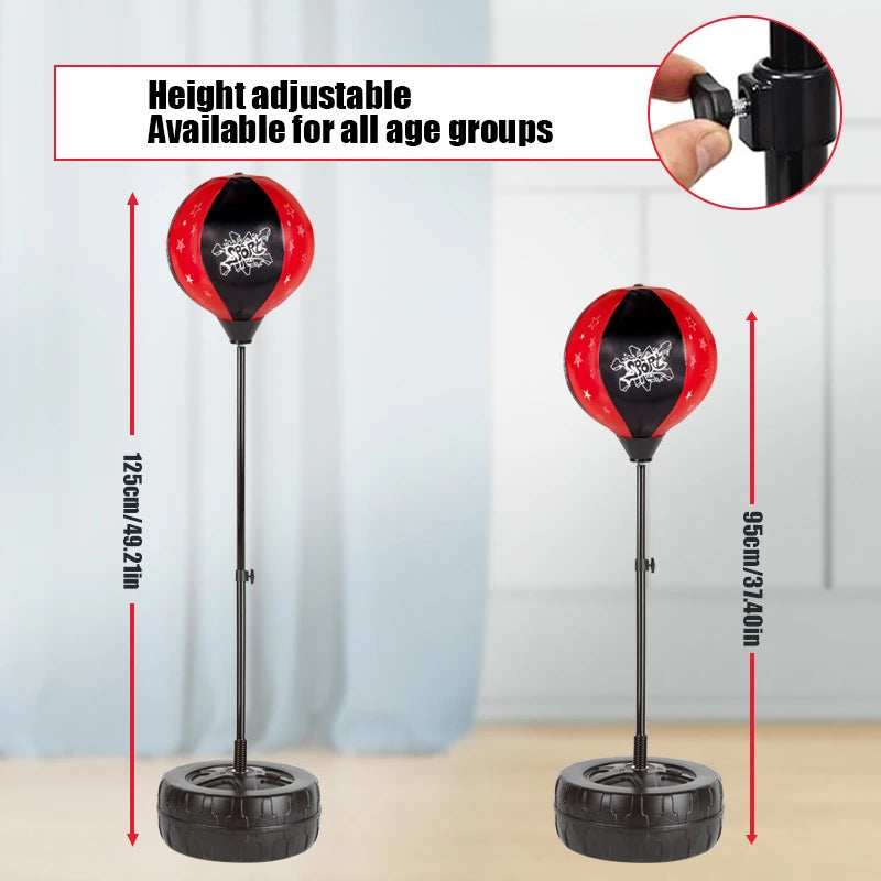 Freestanding Boxing Speed Ball with Gloves, Adjustable